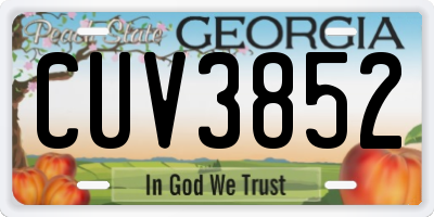 GA license plate CUV3852