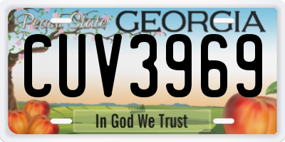 GA license plate CUV3969