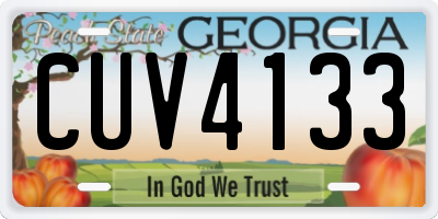 GA license plate CUV4133