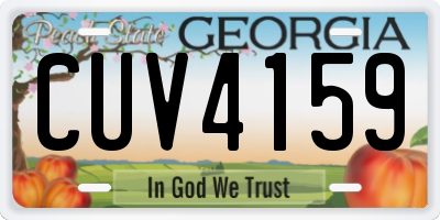 GA license plate CUV4159