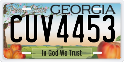 GA license plate CUV4453