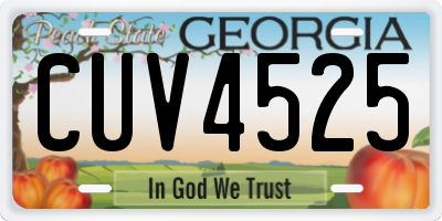 GA license plate CUV4525