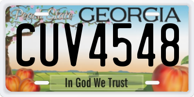 GA license plate CUV4548