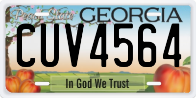 GA license plate CUV4564