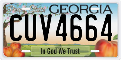 GA license plate CUV4664