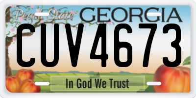 GA license plate CUV4673
