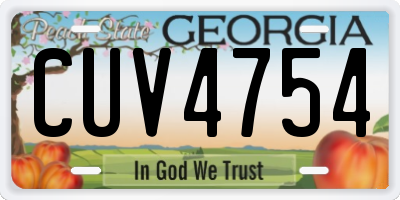 GA license plate CUV4754