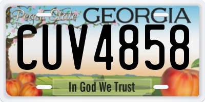 GA license plate CUV4858