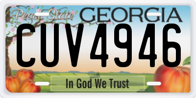 GA license plate CUV4946