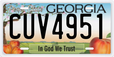 GA license plate CUV4951
