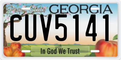 GA license plate CUV5141