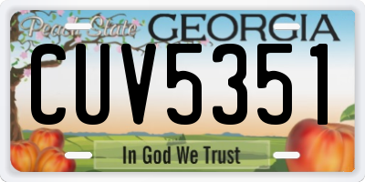 GA license plate CUV5351
