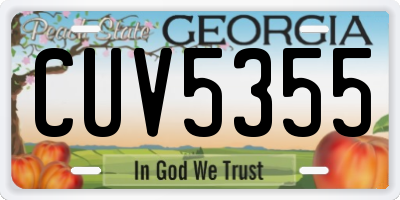 GA license plate CUV5355