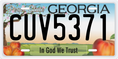 GA license plate CUV5371