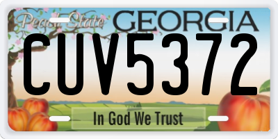 GA license plate CUV5372