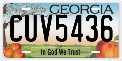 GA license plate CUV5436