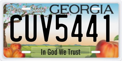 GA license plate CUV5441
