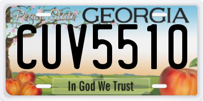 GA license plate CUV5510