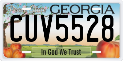 GA license plate CUV5528