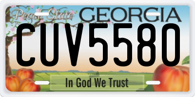 GA license plate CUV5580