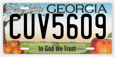 GA license plate CUV5609