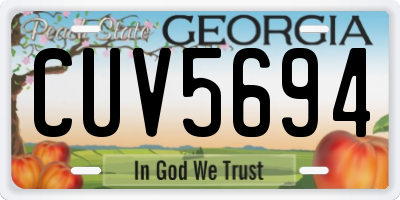 GA license plate CUV5694