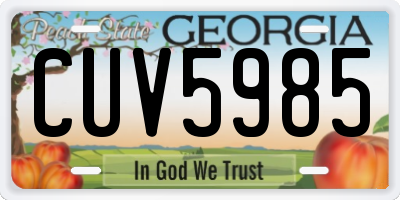 GA license plate CUV5985