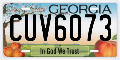 GA license plate CUV6073