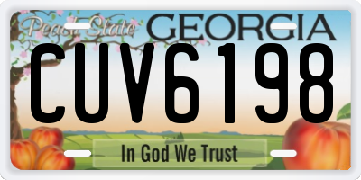 GA license plate CUV6198