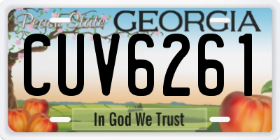 GA license plate CUV6261