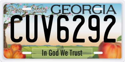 GA license plate CUV6292