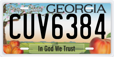 GA license plate CUV6384
