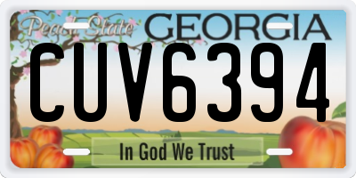 GA license plate CUV6394
