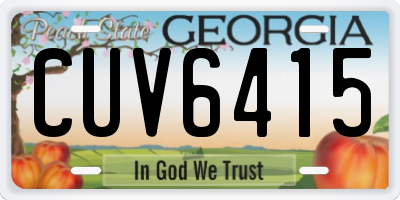 GA license plate CUV6415