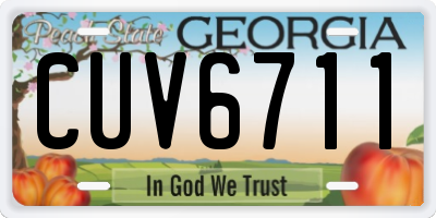 GA license plate CUV6711
