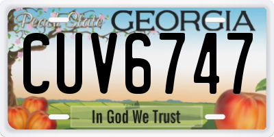 GA license plate CUV6747