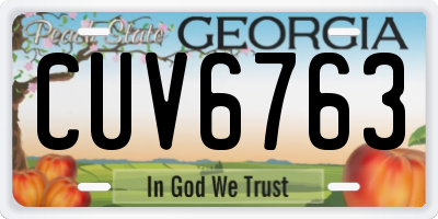 GA license plate CUV6763