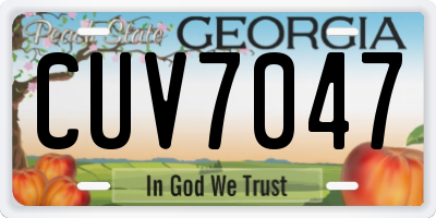 GA license plate CUV7047