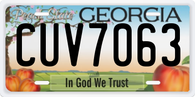 GA license plate CUV7063