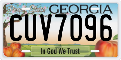 GA license plate CUV7096