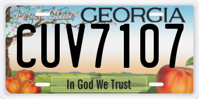 GA license plate CUV7107