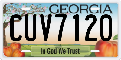 GA license plate CUV7120