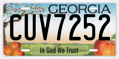 GA license plate CUV7252