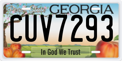 GA license plate CUV7293