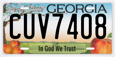 GA license plate CUV7408