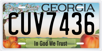 GA license plate CUV7436