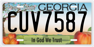 GA license plate CUV7587