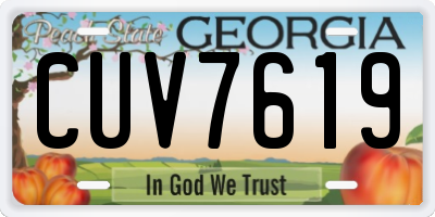 GA license plate CUV7619