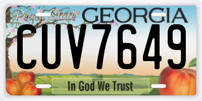 GA license plate CUV7649
