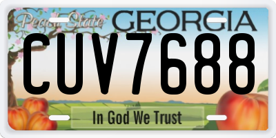 GA license plate CUV7688